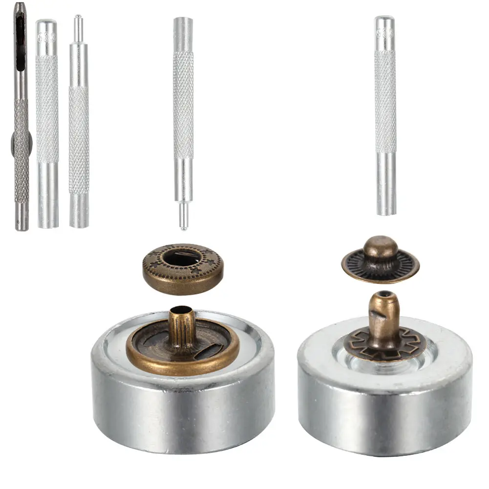 Набор кнопок-застежек из металла диаметром 12,5 мм, 40 штук с 4 крепежными элементами для самостоятельного ремонта одежды 2018 года.