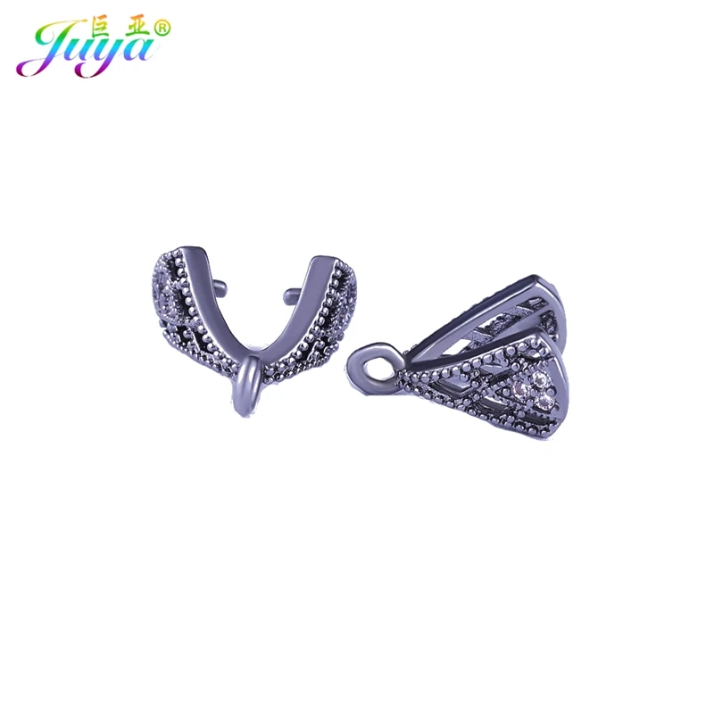 Metal Black Juya бижутерия ручной работы зажим Очаровательные Подвески Крючки Аксессуары для женщин кристалл агат серьги ожерелье Изготовление ювелирных изделий - Цвет: Metal Black