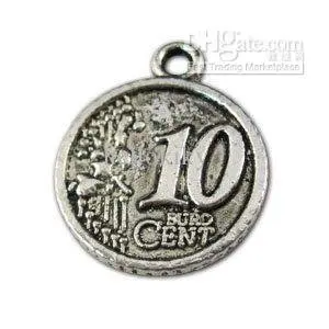 

75pcs Tibetan silver Metal 10 CENT coin charm A11340