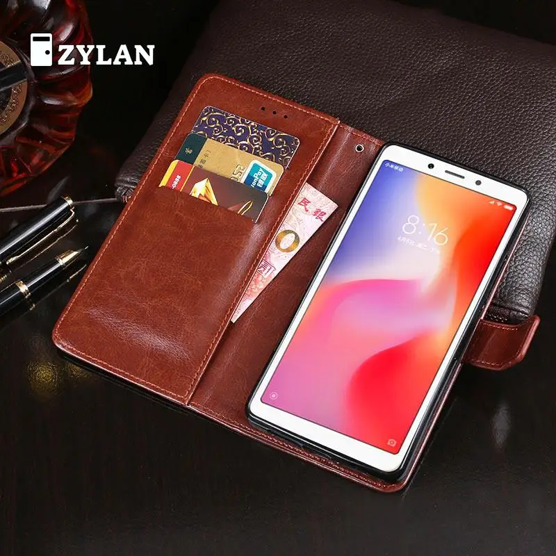 ZYLAN 100% новый роскошный кожаный чехол с подставкой кошелек для XIAOMI Redmi 6 слот карт