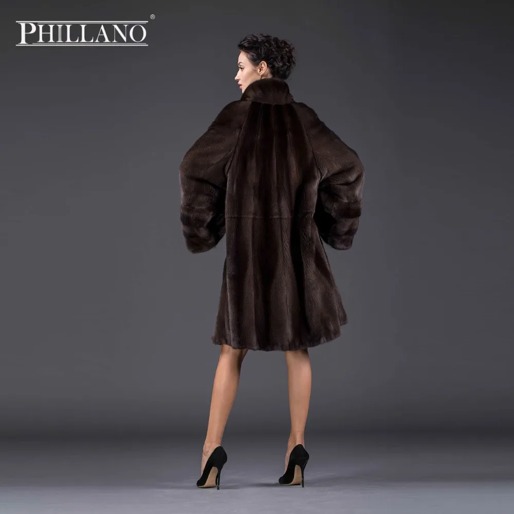 2016 PHILLANO Меховое Пальто Рукав летучая мышь Тёплая Зимняя Одежда Парка Шубы Из Меха