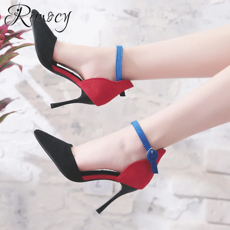 Rimocy 2019 spring single shoes woman stiletto high heels pumps ladies summer sexy pointed toe sandals mujer new dress | Обувь