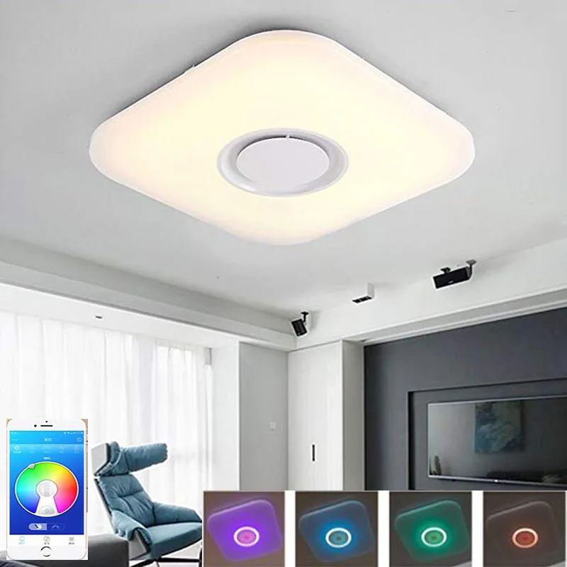 2018 Лучшая цена AC 110 220V 36W LED Музыка потолочный светильник Bluetooth динамик