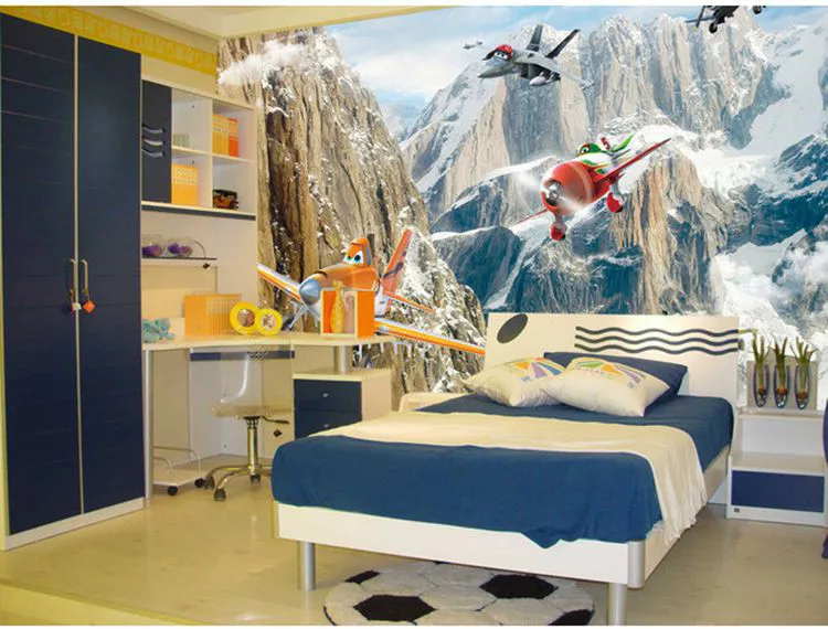 5D TV background wallpaper wall covering children's room cartoon aircraft living high-end home improvement mural | Обустройство