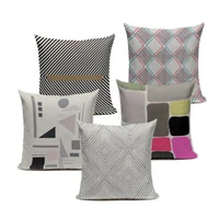 geometric lines strips pastel dots diamond cushion cover art car sofa home decor linen pillow cover throw pillow pillowcase