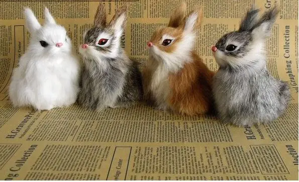 

simulation rabbit model 8x12cm toy one lot / 4 pieces,polyethylene resin handicraft, home decoration gift a2510
