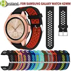 Для Samsung Galaxy Watch 42 мм ремешок 20 мм сменный ремешок для наручных часов Galaxy Watch 3 41 мм браслет с круглым отверстием спортивный силикон