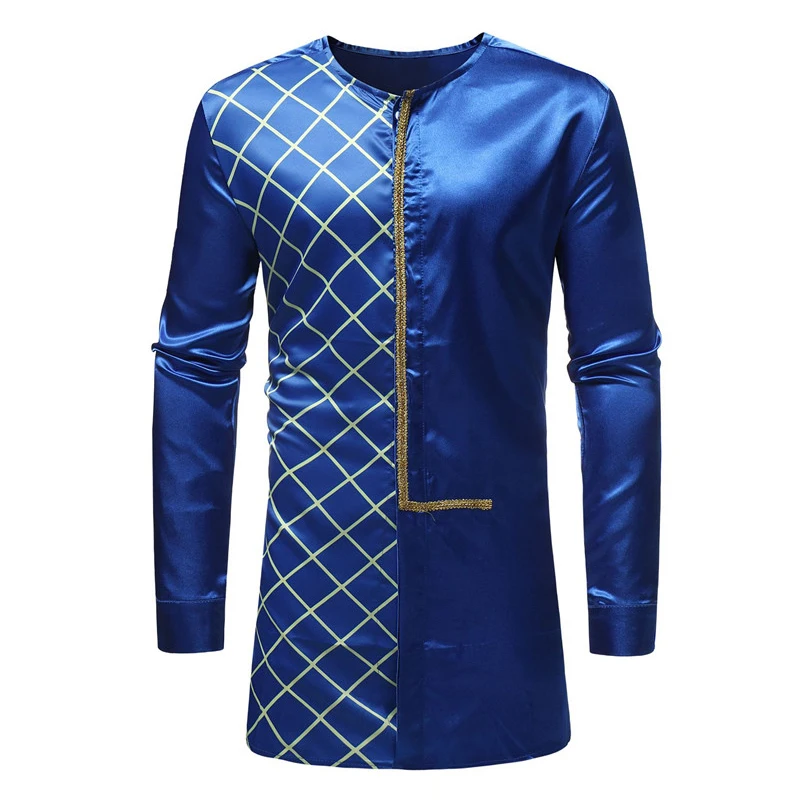 African Fashion Mens Shirt Long Sleeve O-neck Button Up Casual Suit 2018 Print Tops Wear Men Clothes | Тематическая одежда и