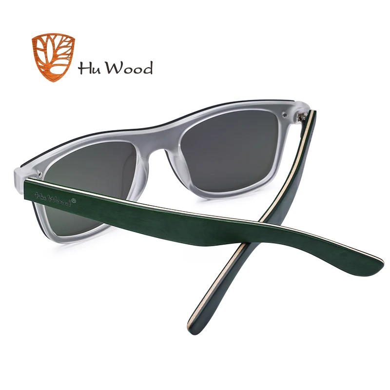 HU WOOD Новое поступление женские солнцезащитные очки в пластиковой оправе деревянные наушники прямоугольные Оттенки UV400 линзы солнцезащитные очки для мужчин GR8021