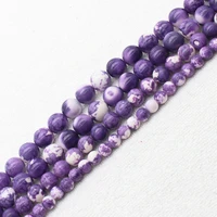wholesale 6810mm purple snow jaspers round loose beads 15 bjf10 for jewelry making can mixed wholesale