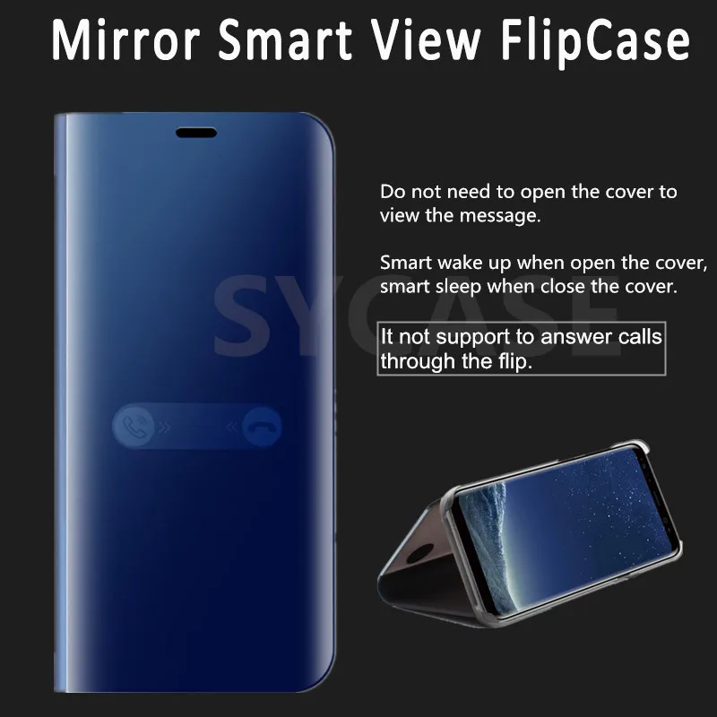 SYCASE роскоши зеркало Clear View Smart чехол для телефона LG V30 V40 Дело Интеллектуальный сна