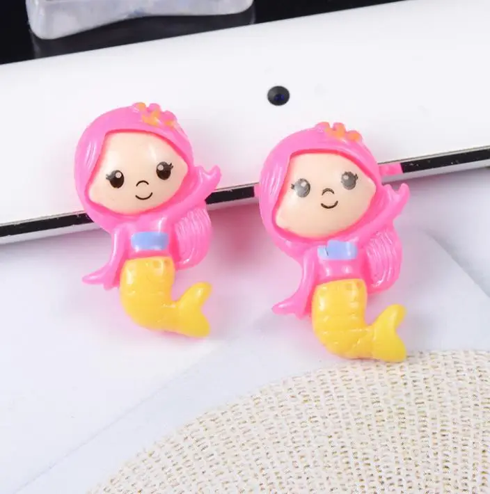 10 шт./партия милый мультфильм DIY патч Русалка девушка статуэтки ручной работы игрушка коробка для хранения волос аксессуары детские игрушки подарок