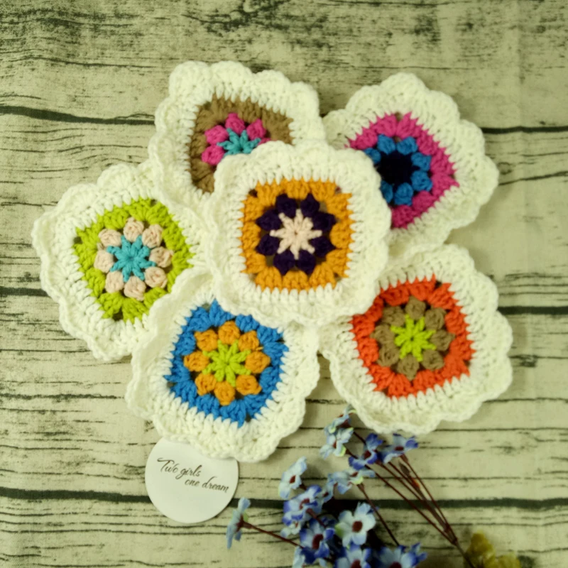 Ностальгическая ручная работа вязание крючком Doilies DIY чашка коврик настольная