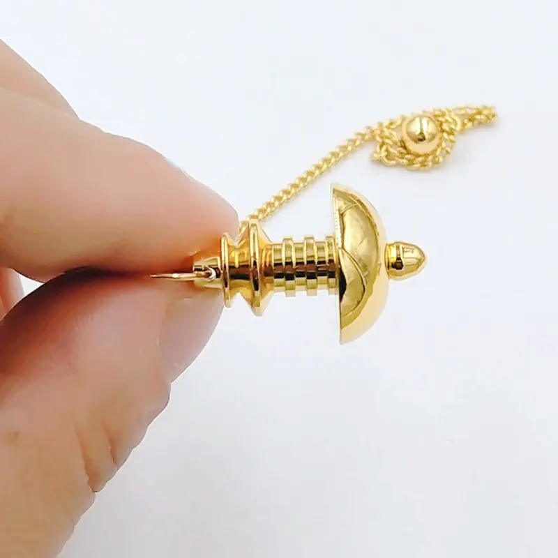 gold Маятниковый камень исцеляющая Пирамида рейки медный маятник металлический кулон амулеты хром розовое золото Модный с цепочкой - Окраска металла: gold