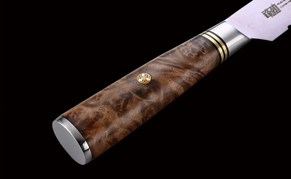 FINDKING AUS-10 Дамасская сталь Sapele с деревянной ручкой с узором стрелы дамасский нож 8 дюймов нож для хлеба 67 слоев кухонные ножи