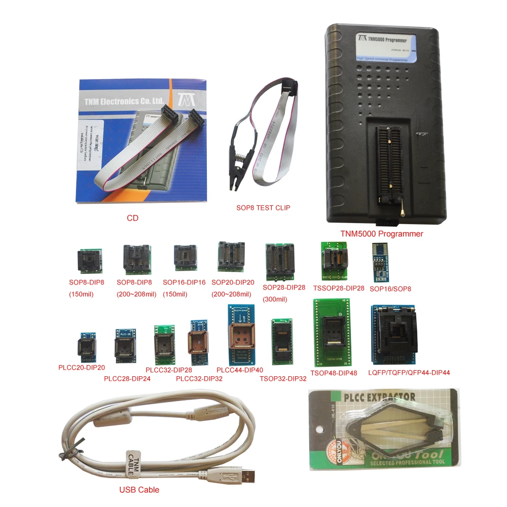 Новинка 2020 программатор TNM5000 USB Atmel EPROM + адаптер 15 шт. поддержка чипа K9GAG08U0E/secure