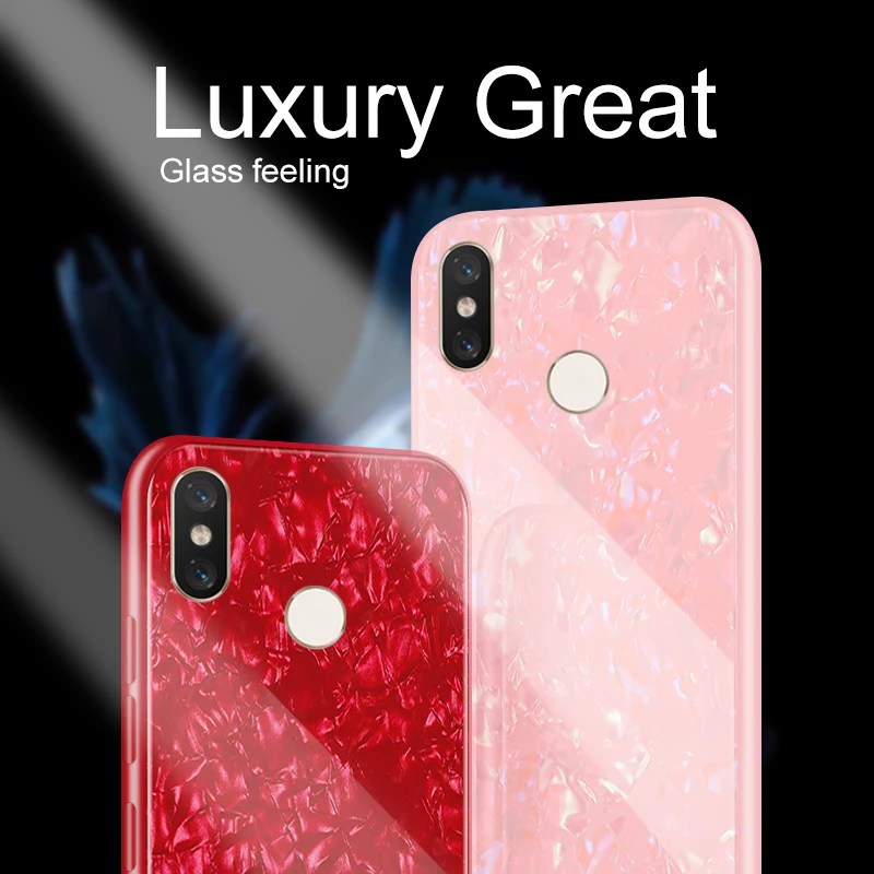 Glitt Case For Xiomi Xiaomi mi 8 SE A1 A2 Tempered Glass Hard Shell Cover Mix 2S 2 6X 5X 6 Note 3 |