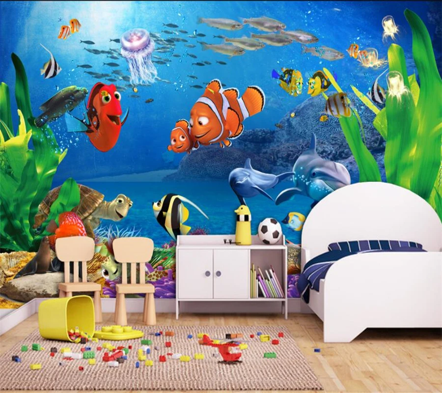 

Beibehang пользовательские 3d обои фантазия подводный мир эстетические обои для детской комнаты фон стены домашний декор