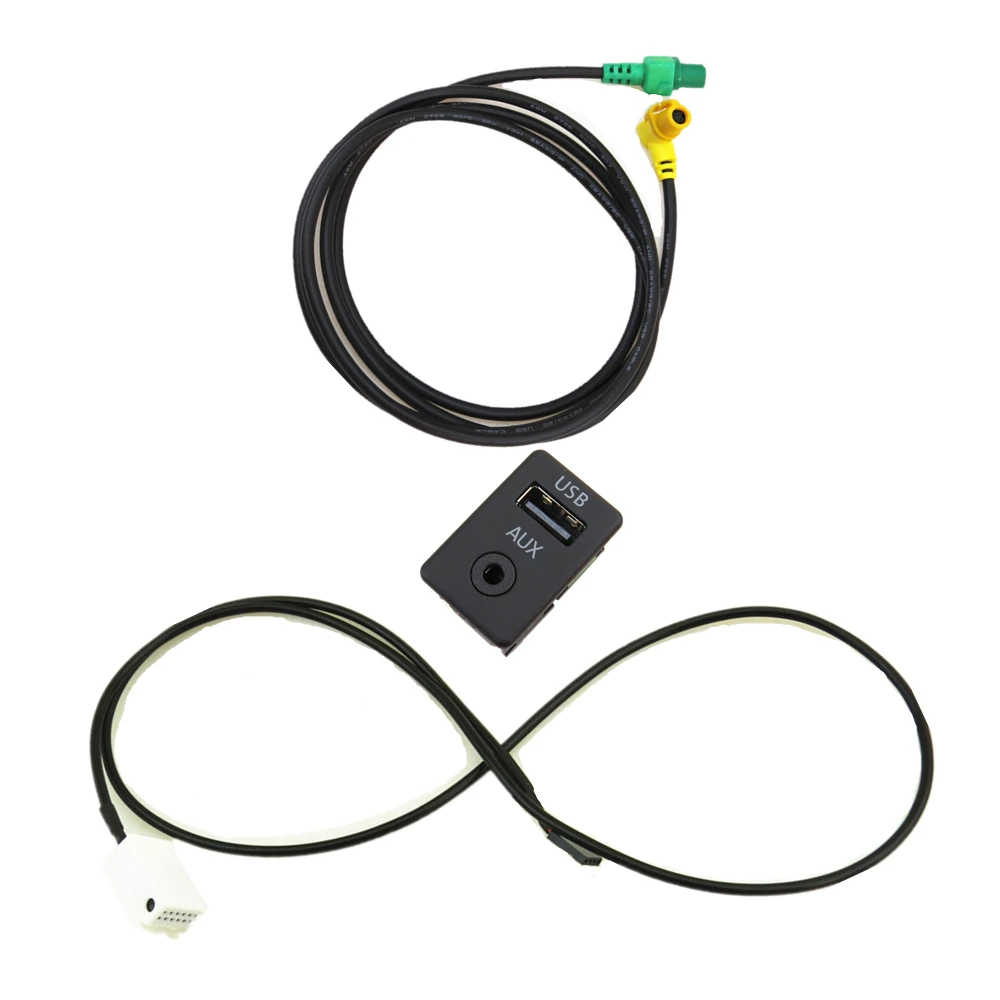 

READXT Car USB&AUX Audio Switch Interface Socket Adapter+Cable Harness For Passat B6 B7 Tiguan CC RCD510 RNS310 3CD 035 249 A