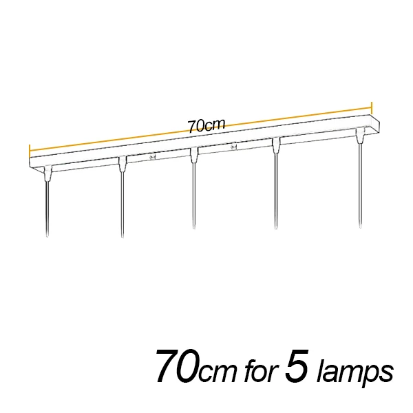 bar 70cm 5 lamps Подвесной светильник аксессуар 3 лампы бар круглый потолочный плиты Canopy настроить для подвесные светильники hanglamp - Цвет корпуса: bar 70cm 5 lamps