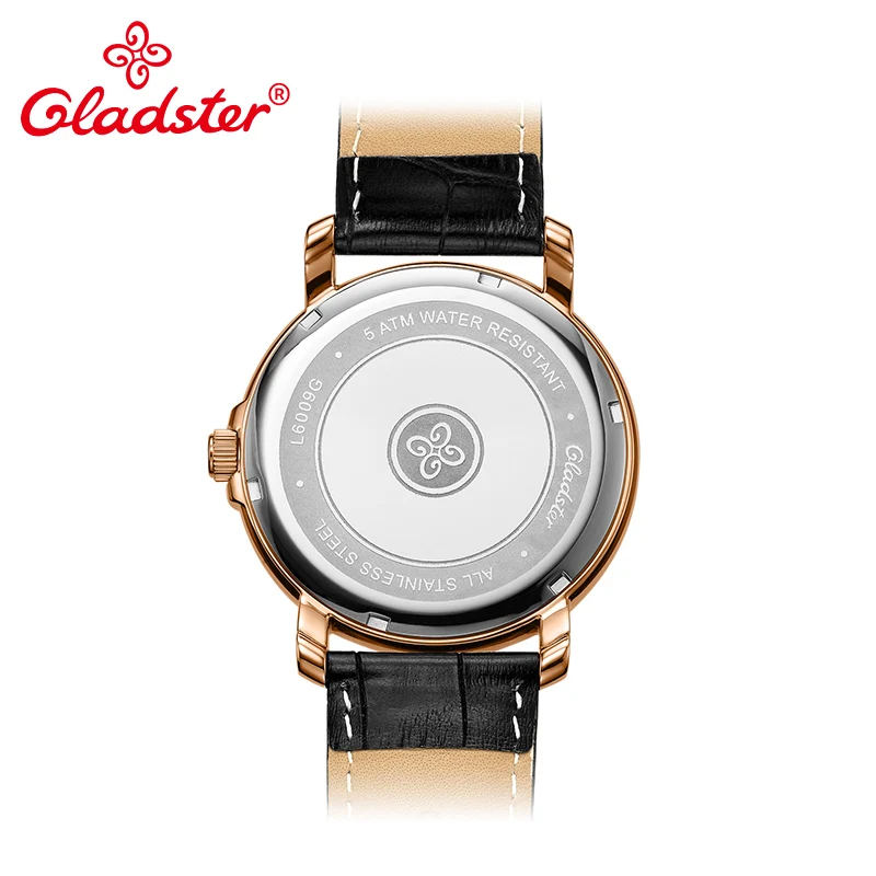 Gladster роскошные японские MIYOTA 2115 Часы повседневные золотые мужские кварцевые часы