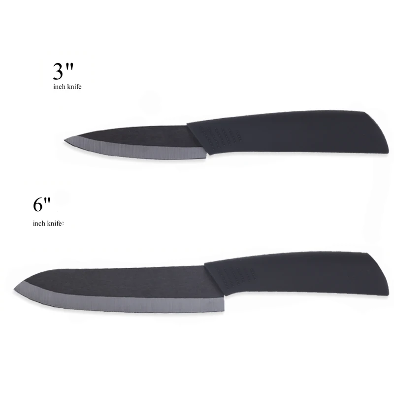 3inch and 6inch Набор керамических ножей с черным циркониевым лезвием 3 дюйма, для очистки овощей 4 дюйма, для нарезки овощей 5 дюймов, 6 дюймов, нож для шеф-повара, керамические кухонные ножи, инструменты для приготовления пищи - Цвет: 3inch and 6inch