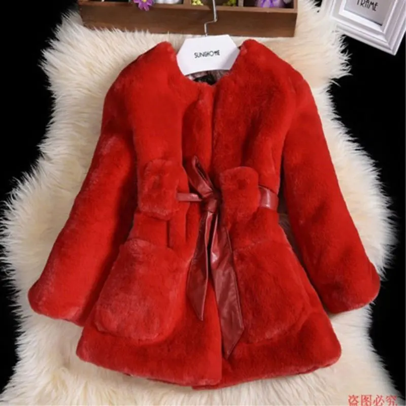 2017 Fashion Elegant Faux Fur Jackets For Newborn Baby Girl Autumn Warm Coat Outerwear Toddler Girls Clothing Child Cloth 3-10T | Детская
