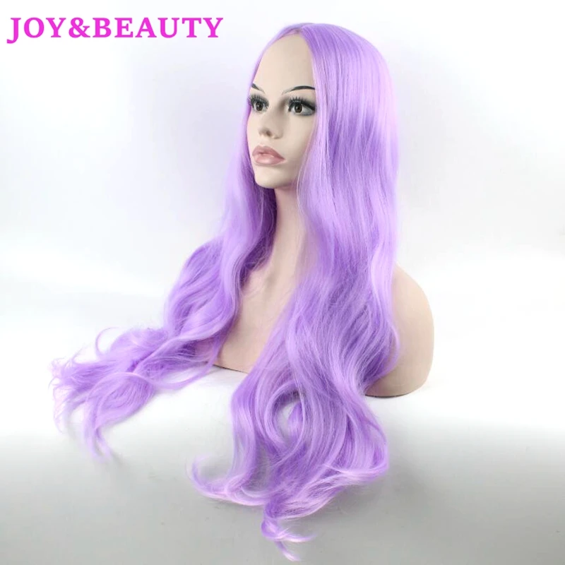 Парики из синтетических волос JOY & BEAUTY матовые и фиолетовые длинные волнистые
