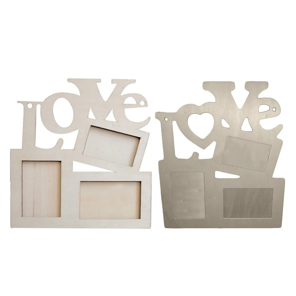 Hanging LOVE Photo Frame Wood Picture Rahmen White Base Art DIY Home Decor Wooden Family Photos Album Living Room Decors|love photo frame|photo