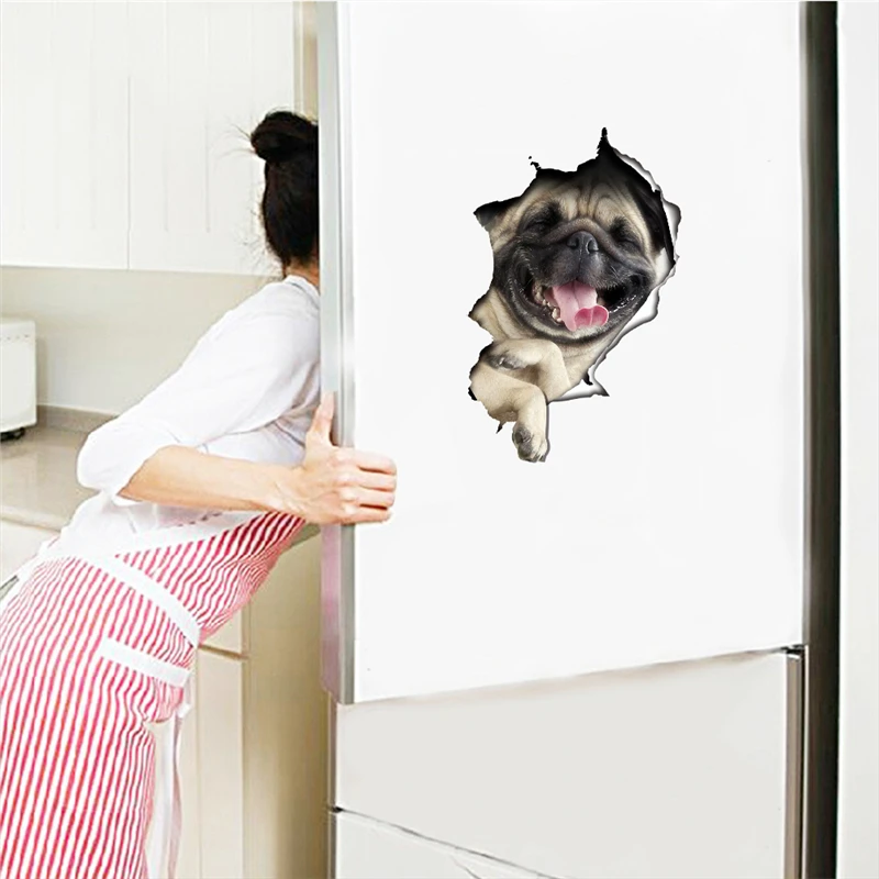 3d эффект собака Наклейки на стены Дети номера туалет ванная комната home decor