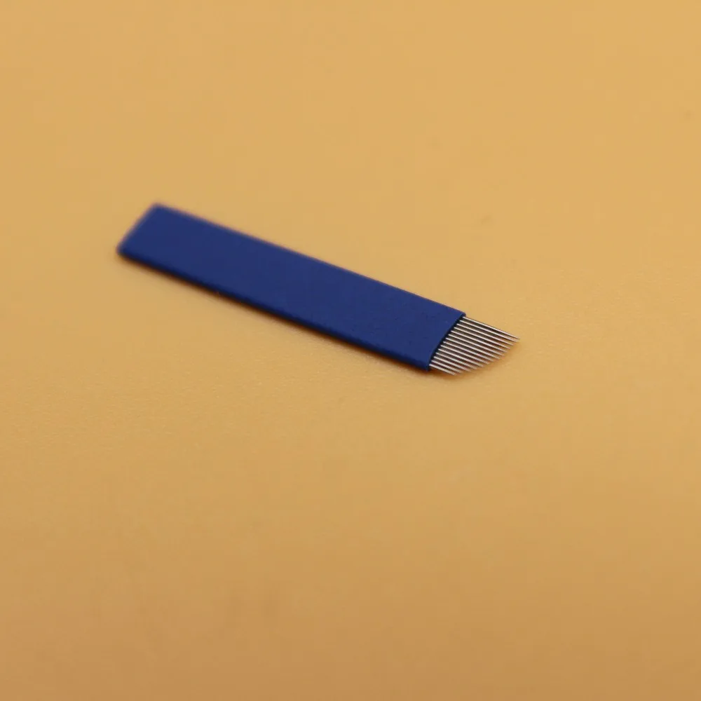 100 шт 0 2 мм 14 pin Перманентный макияж иглы ручное лезвие татуировки бровей для 3D