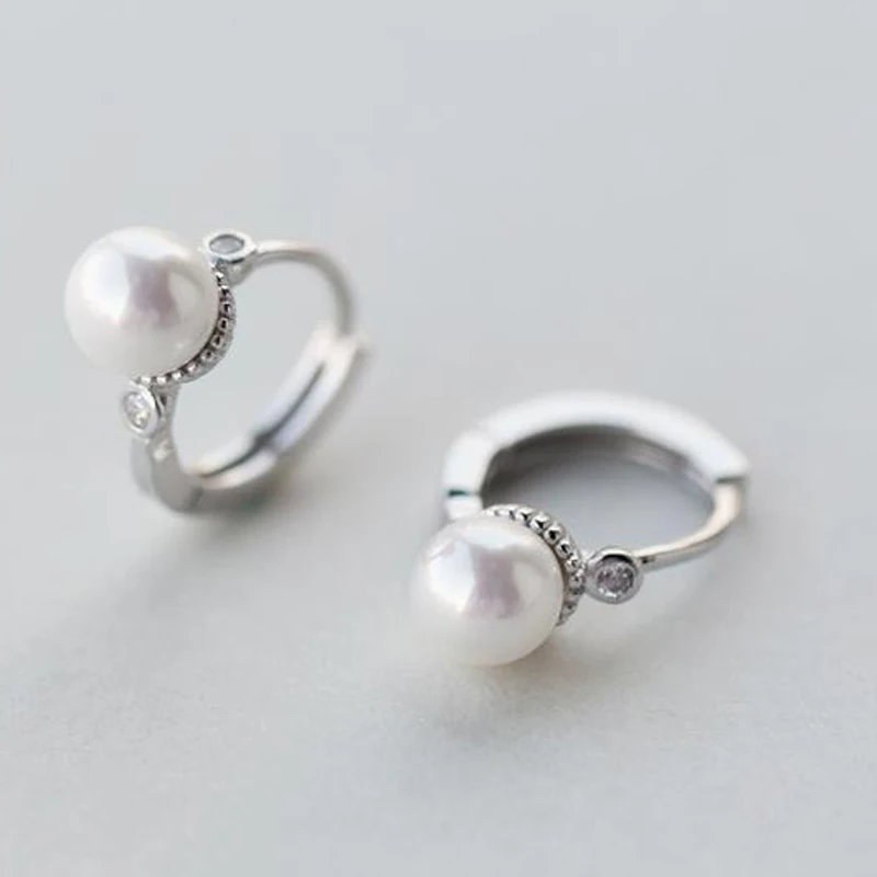 2017 новые модные серьги 925 стерлингового серебра бижутерия женщин с White Pearl Дизайн