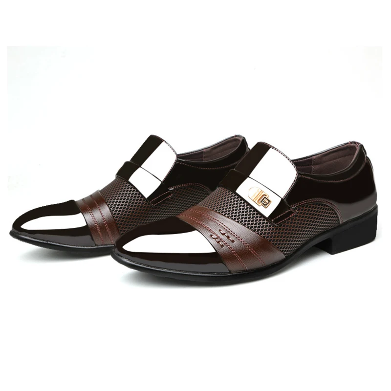 Мужская деловая кожаная обувь модная в британском стиле оксфорды для работы