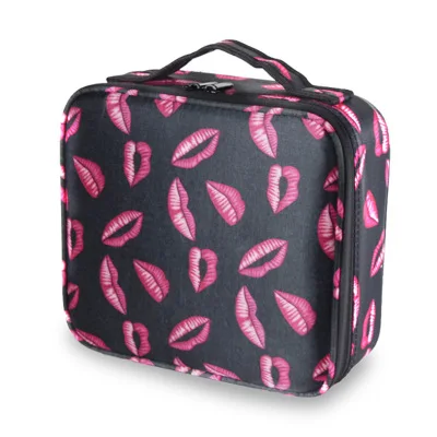 Red lips Mini B Хит, высокое качество, профессиональный органайзер для макияжа, для путешествий, большая емкость, сумка для хранения, чехол для костюма, s Bolso Mujer, косметический Чехол - Цвет: Red lips Mini B
