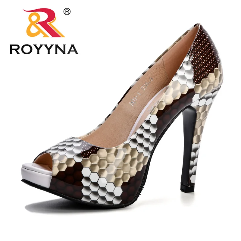 Туфли лодочки ROYYNA женские на высоком каблуке Модные дышащие туфли платформе с