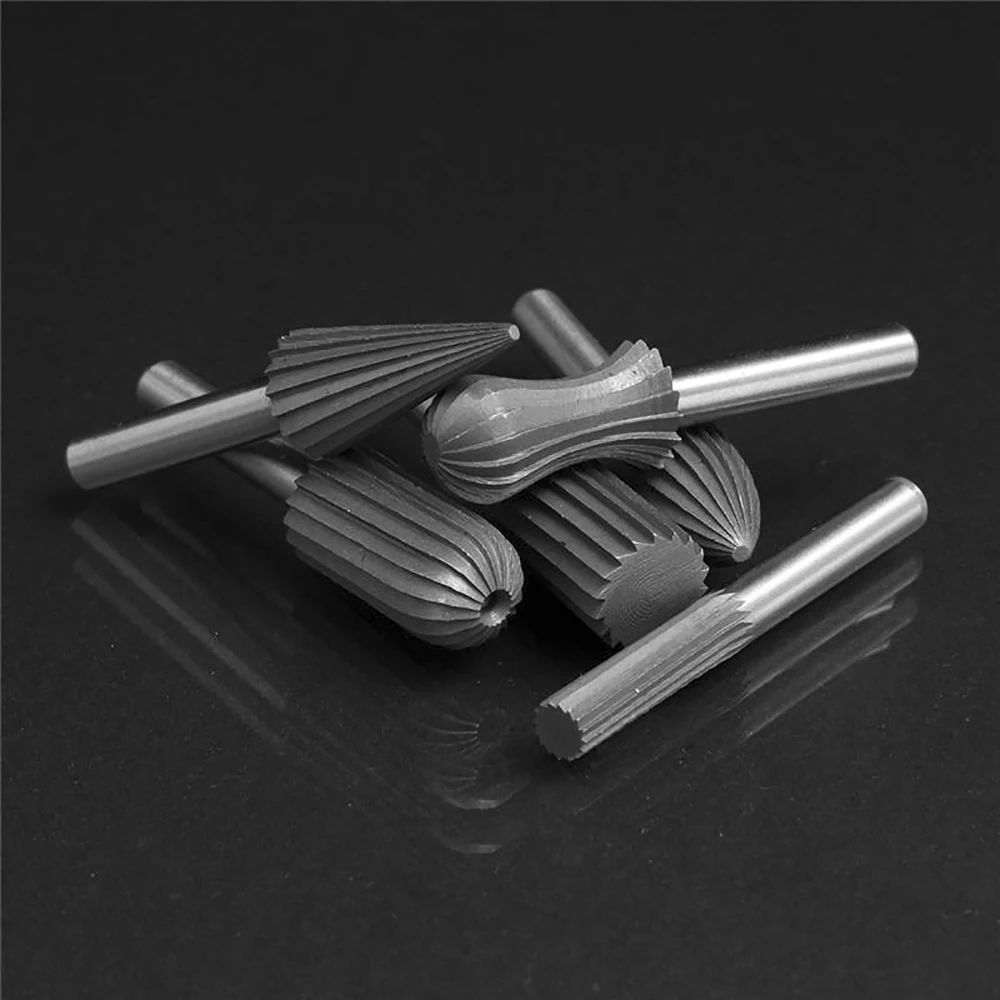 

6pcs Carbide Cutter Rasp Rotary Burr Drill Bit Set CNC Woodworking Carving Engraving Bit Shank 6mm 1/4" For Dremel Rotary Tools