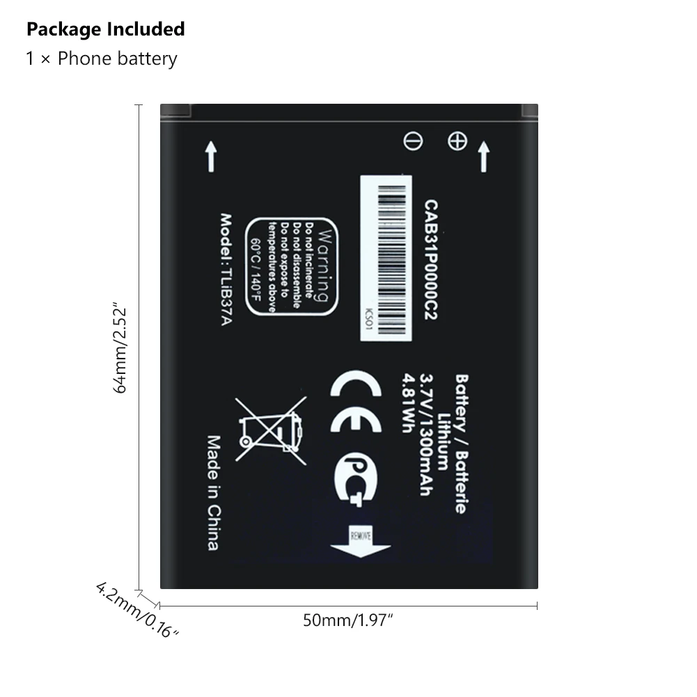Литий полимерный аккумулятор CAB31P0000C2 3 7 в 1300 мАч для Alcatel One Touch M Pop OT 5020 Tli014A1
