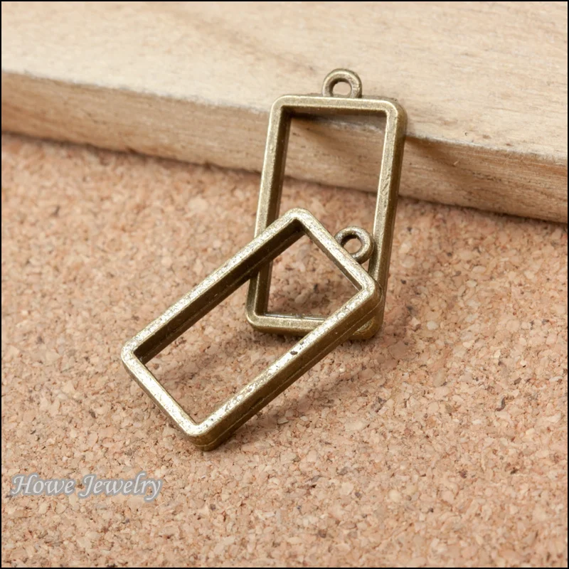 20 шт. старинная бронзовая полая фоторамка сделай сам модный браслет ювелирные