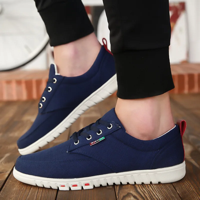 YIdemusha Autumn Men Lace-up Casual Flat Shoes Male sneakers solid sewing adult canvas shoes 2018 New Arrivals Fashion Tenis | Обувь