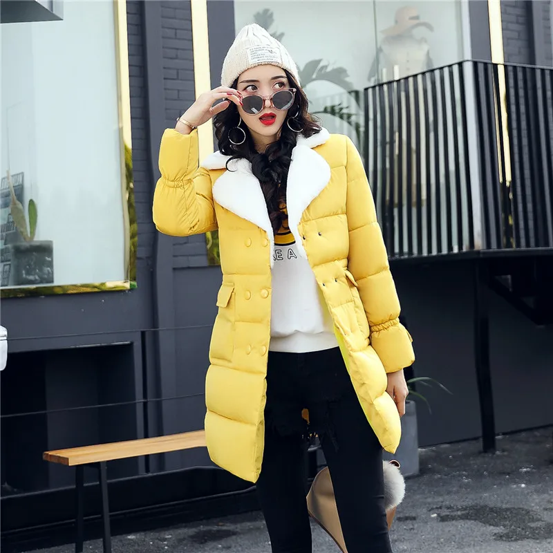 Новинка 2017 г. зимние женские Куртки хлопковой подкладкой средней длины тонкий с