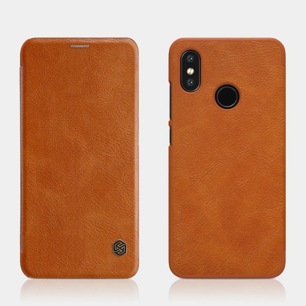 Для Xiaomi Mi 8 чехол оригинальный NILLKIN QIN Высокое качество lthr Флип кожаный для бампер |