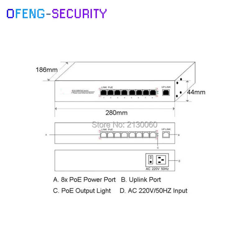 Коммутатор POE с 9 портами коммутатор 10/100 8 + 1 UPLINK IEEE 802 3 AT/af PoE выходная мощность 30 Вт