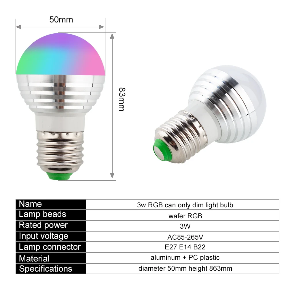 лампа с пультом 110 V 220 AC 85 265 E27 E14 RGB светодиодный 16 Цвет Magic ночник освещения