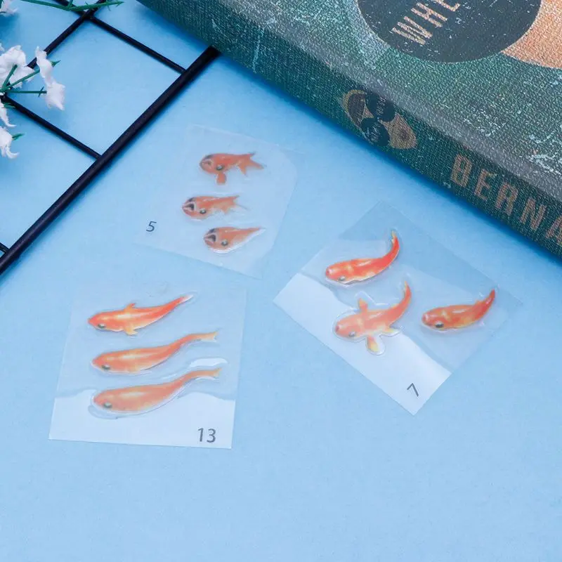

13 Pcs/Set Filling Sticker Epoxy Resin Silicone Mold Materials DIY Jewelry Making Gold Fish Leaf Decoration Filler Self Tool
