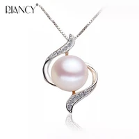 fashion pearl pendant necklace925 sterling silver for women charm jewelry simple pearl pendant