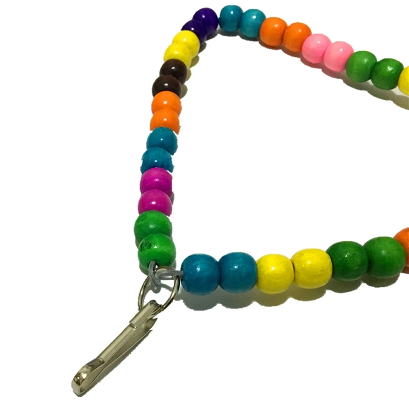 

Pet Bird Toy Hanging Ring-bridge Colorful Beads Parrot Cage Accessories Perch