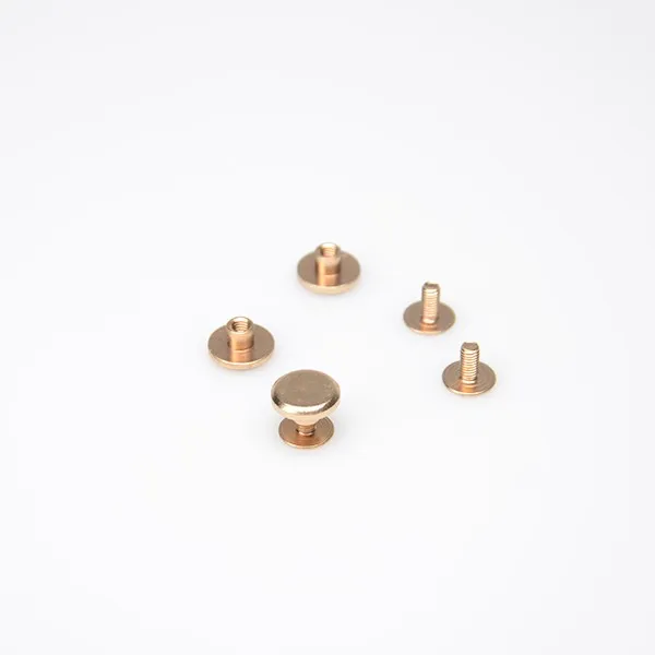 

11 x 6 mm Gold Screws Rivets Chicago Screw/Concho screw Purse Feet Bag Studs 100sets/lot