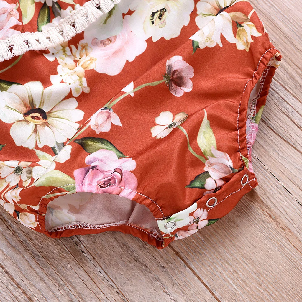 

toddler Girls Romper Ruffles Floral Print Jumpsuit+Headband Outfits baby girl romper summer 2019 baby jumpsuit newborn