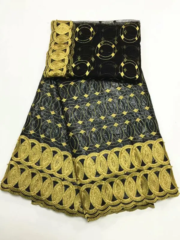 2018 Latest African Bazin Riche Fabric 5yards+2yards High Quality Getzner In black For Wedding p-7-2 | Дом и сад