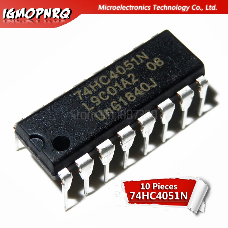 10 шт. 74HC4051N 74HC4051 SN74HC4051N DIP 16 мультиплексорный переключатель ICs 8 канальный MUX/DEMUX